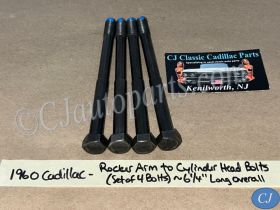 1949 1950 1951 1952 1953 1954 1955 1956 1957 1958 1959 1960 1961 1962 1963 Cadillac Deville Eldorado Fleetwood 390/365/331 Engine ROCKER ARM CYLINDER HEAD BOLTS (~6-1/4" LONG) SET OF 4